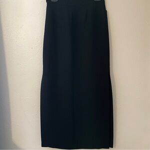 Vintage Y2K BCBG Max Azria Essentials Black Long Side Slit Skirt Size 2